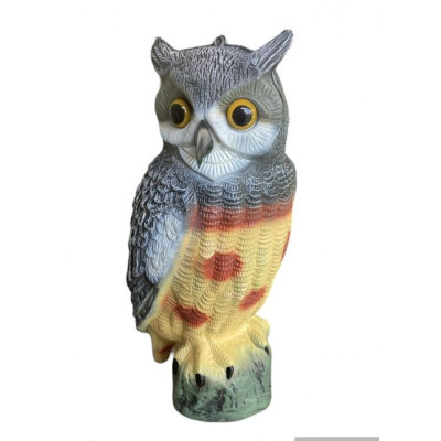 Sedící sova pálená dekorace