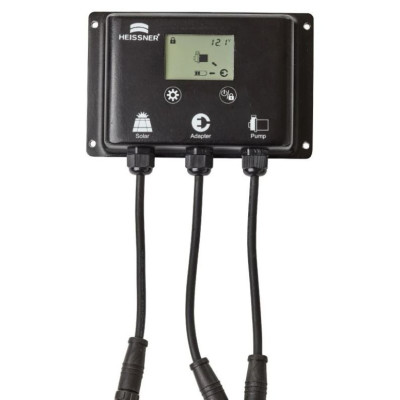 Hybridní solární fontána Heissner 1000 l/h | Baterie + Síť | Naše Jezírka