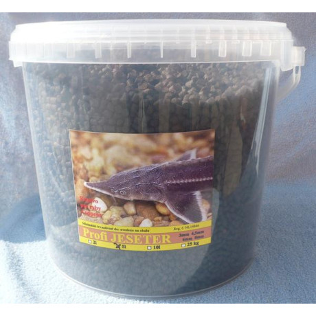 krmivo pro jesetery 5l, granule 4,5l