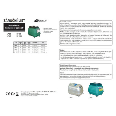 návod na kompresory Reun LP