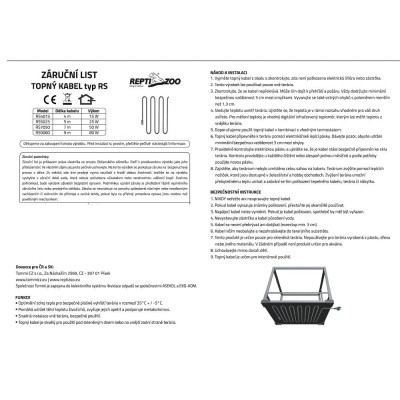 ReptiZoo Topný kabel RS 80W
