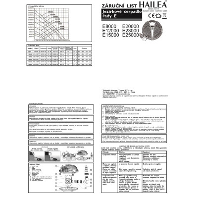 návod na čerpadlo E23000