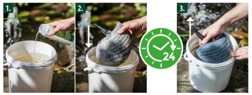 čištění pomocí přípravku Pump Clean