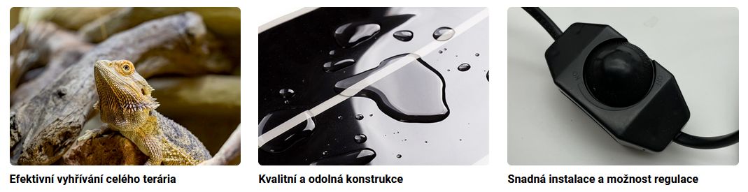 elektrické výřevné podložky pro ohřívání terária